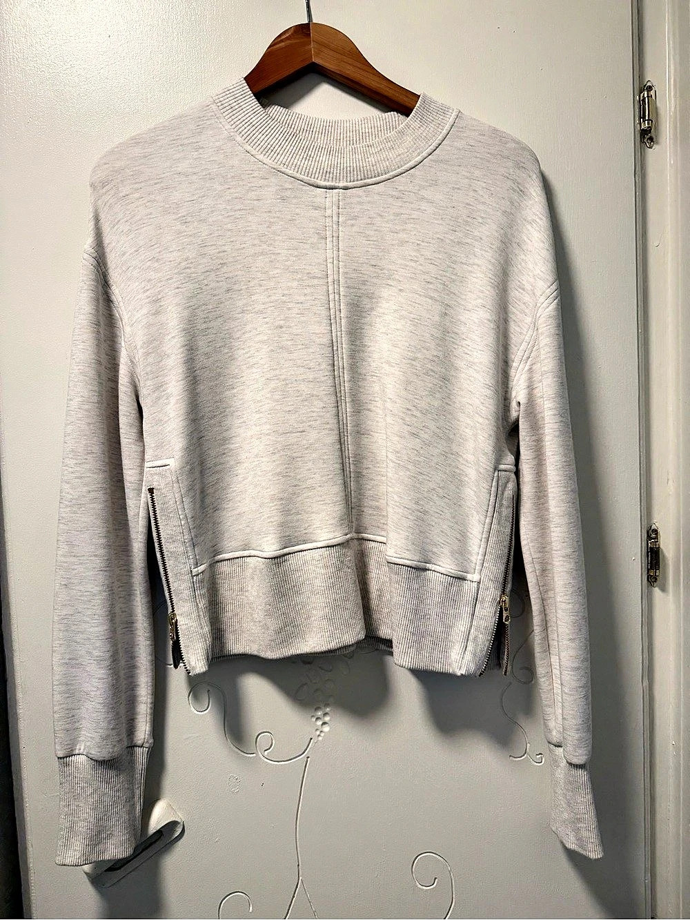 Varley  Zip-Hem Sweatshirt Oatmeal Gray Small